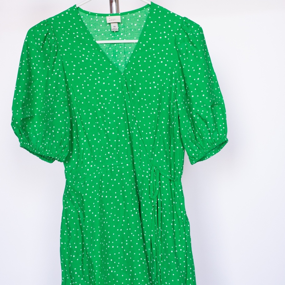Polka Dot Green Dress